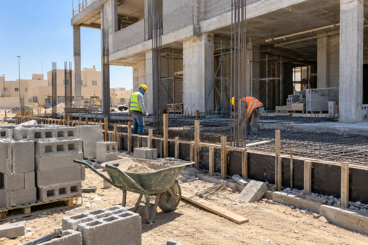 Illustrative contracting work at a Saudi building site