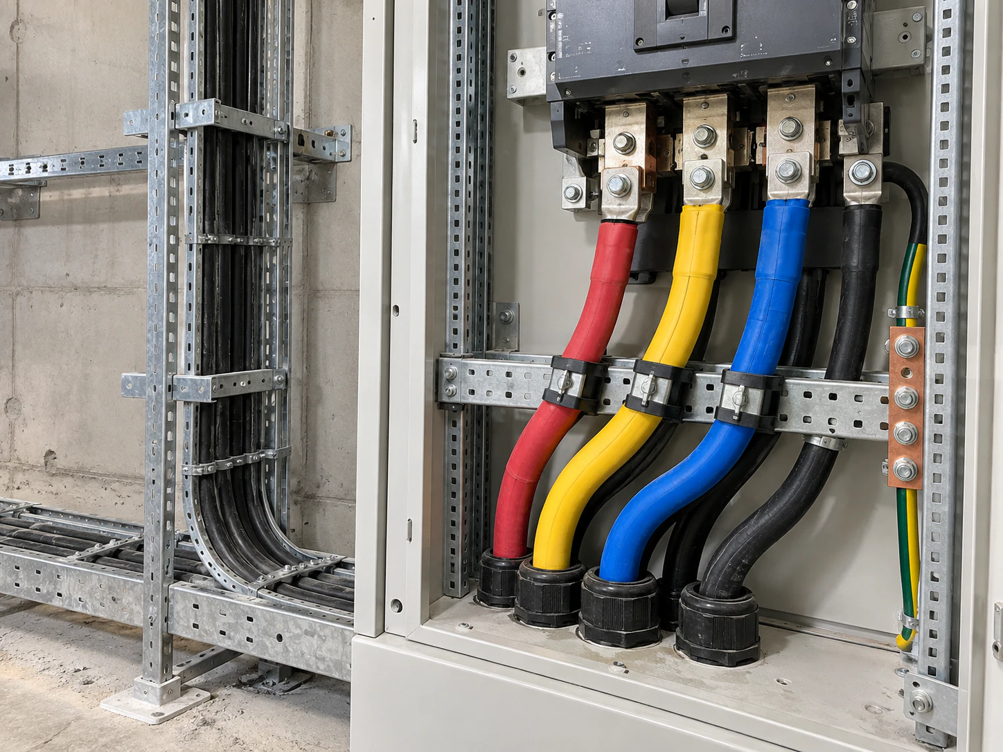 Electrical installation work at a distribution panel