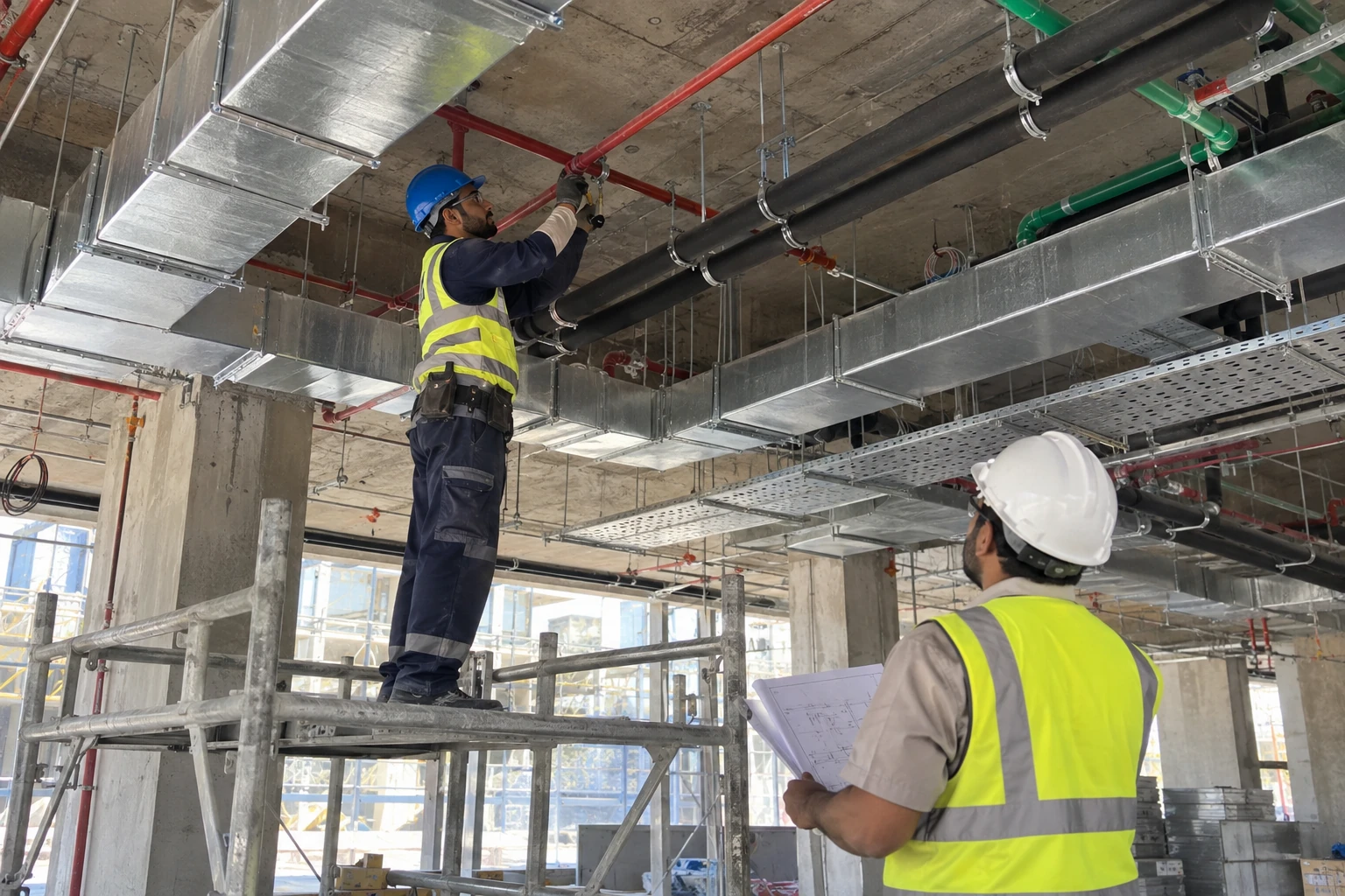 MEP Site Coordination — illustrative work scene