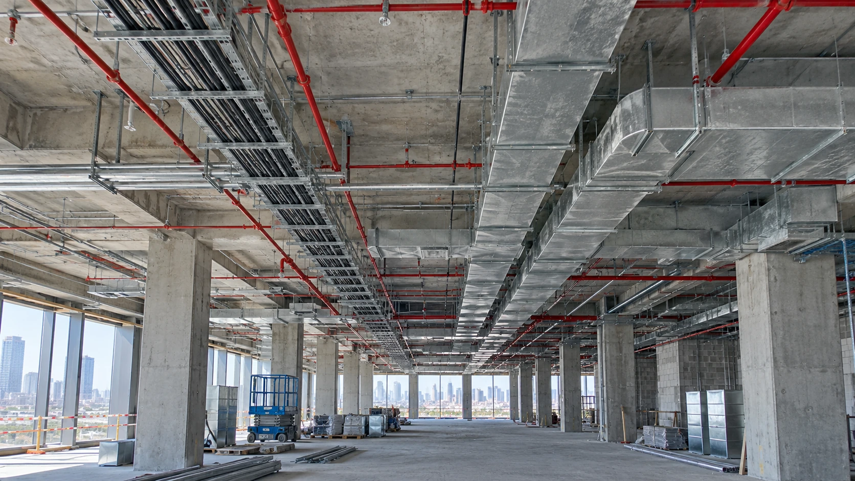 Work scene illustrating contracting and project services