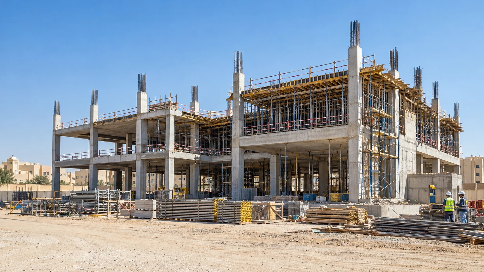 Work scene illustrating contracting and project services